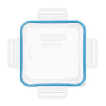 Total Solutions Square Medium Plastic Lid w/ Light Blue Seal