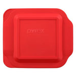8" x 8" Square Red Plastic Lid