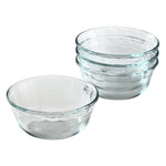 4 Custard cups on a white background